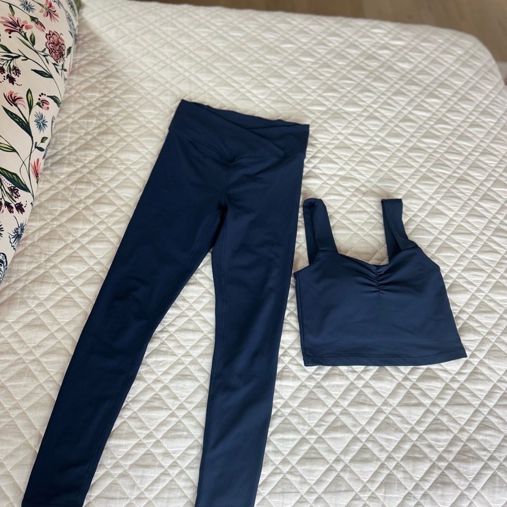 Salted project ribbed leggings bra medium